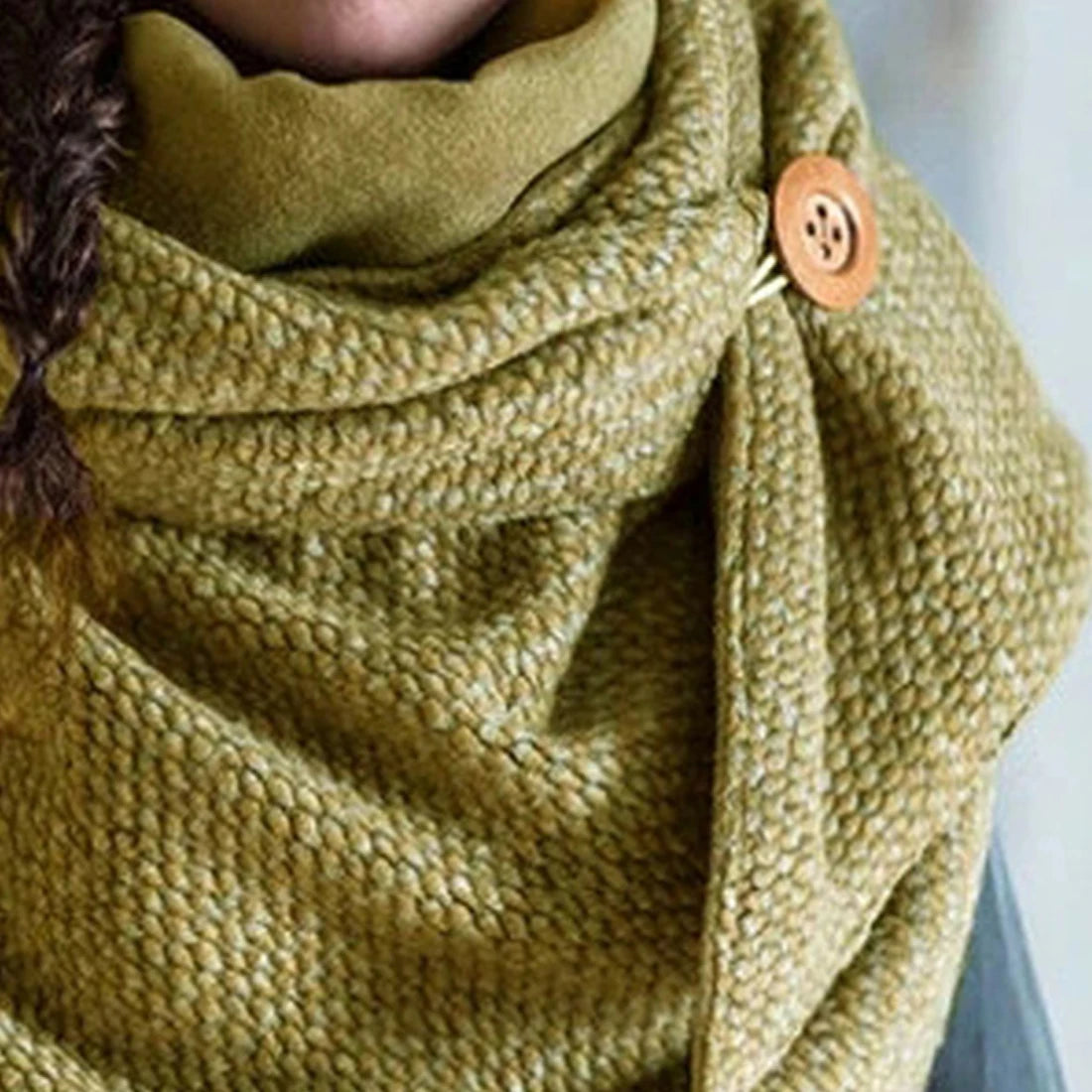 Women's Polka Dot Button Wrap Scarf