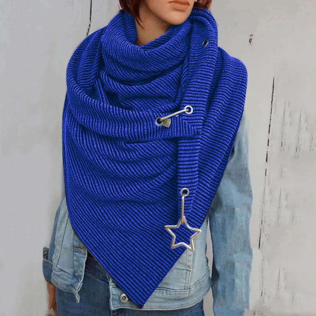 Women's Star Print Button Wrap Scarf