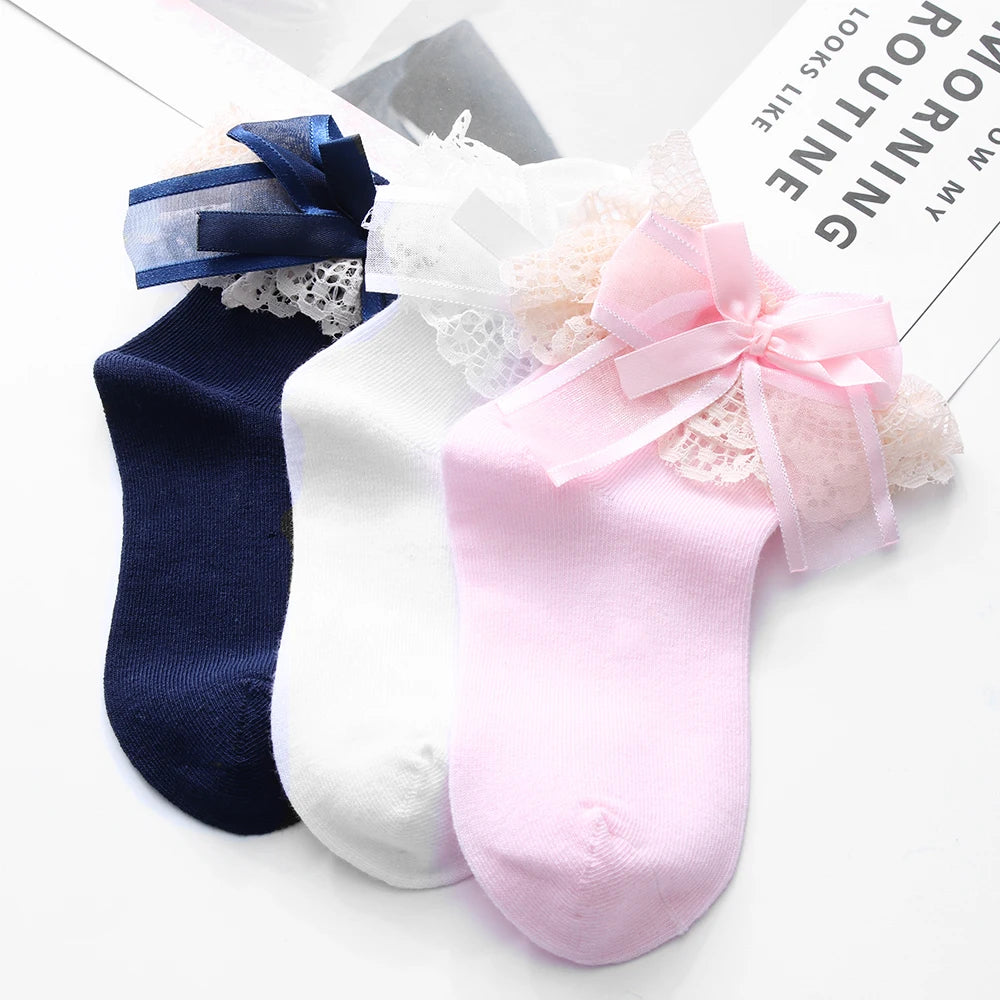 Women's Lace Ruffle Ankle Socks, 2-Pack