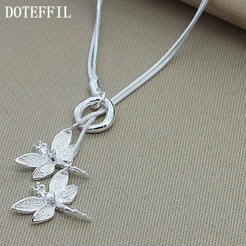 Sterling Silver Dragonfly Pendant Necklace