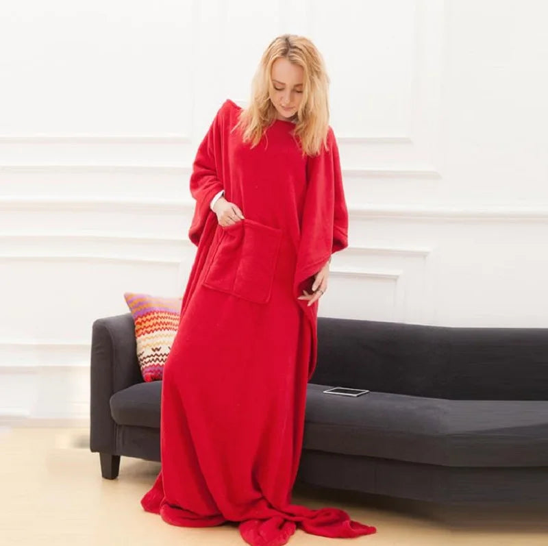 Hooded Pocket Blanket – Wearable Warm Throw