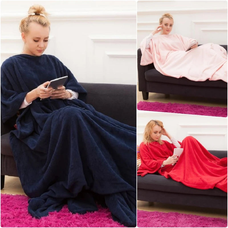 Hooded Pocket Blanket – Wearable Warm Throw