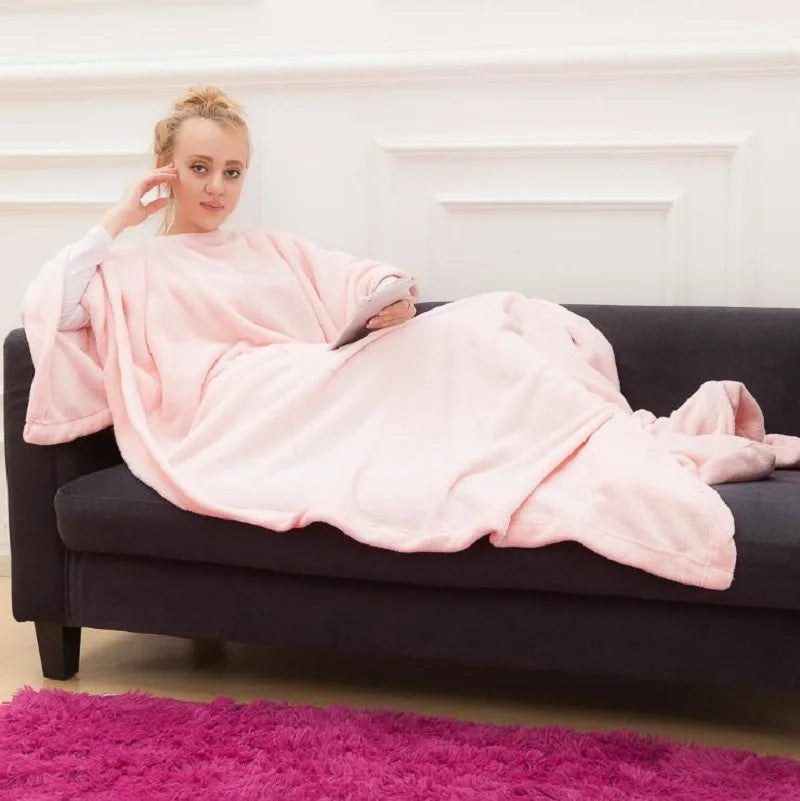 Hooded Pocket Blanket – Wearable Warm Throw