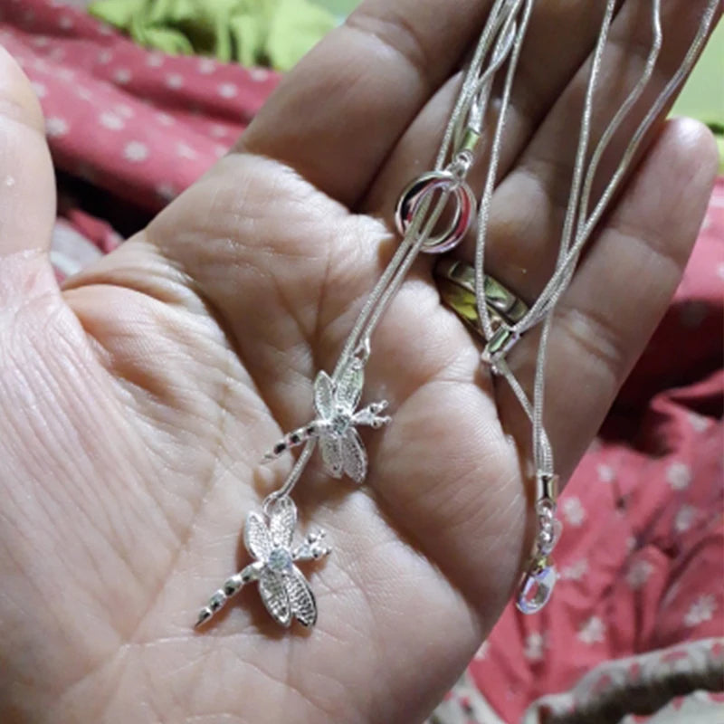 Sterling Silver Dragonfly Pendant Necklace