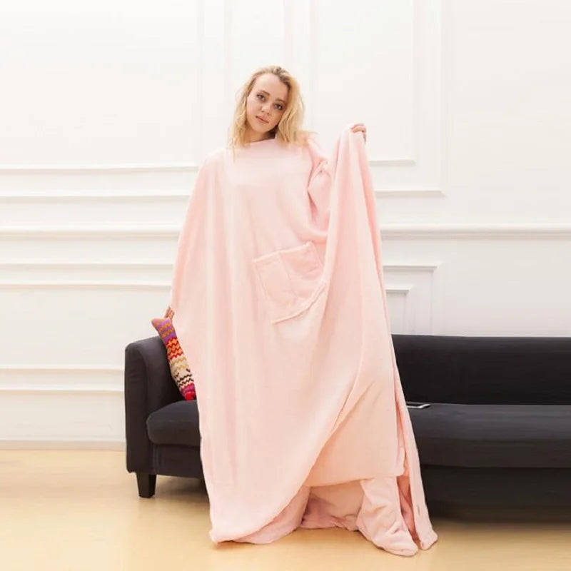 Hooded Pocket Blanket – Wearable Warm Throw