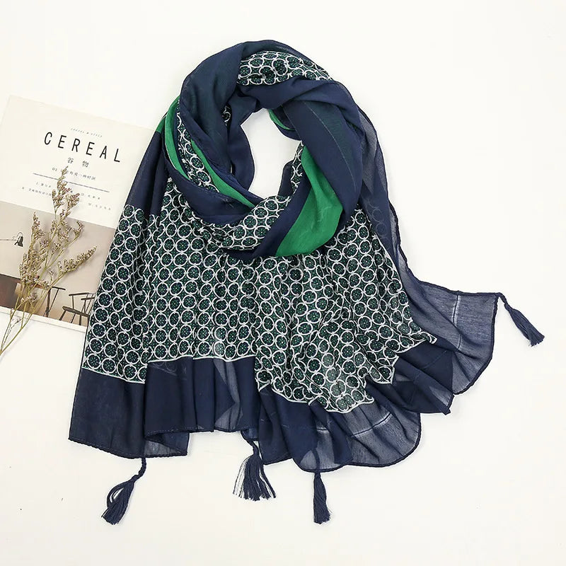 Aztec Floral Tassel Shawl Wrap