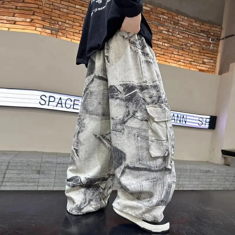 Boys Wide-Leg Cargo Pants