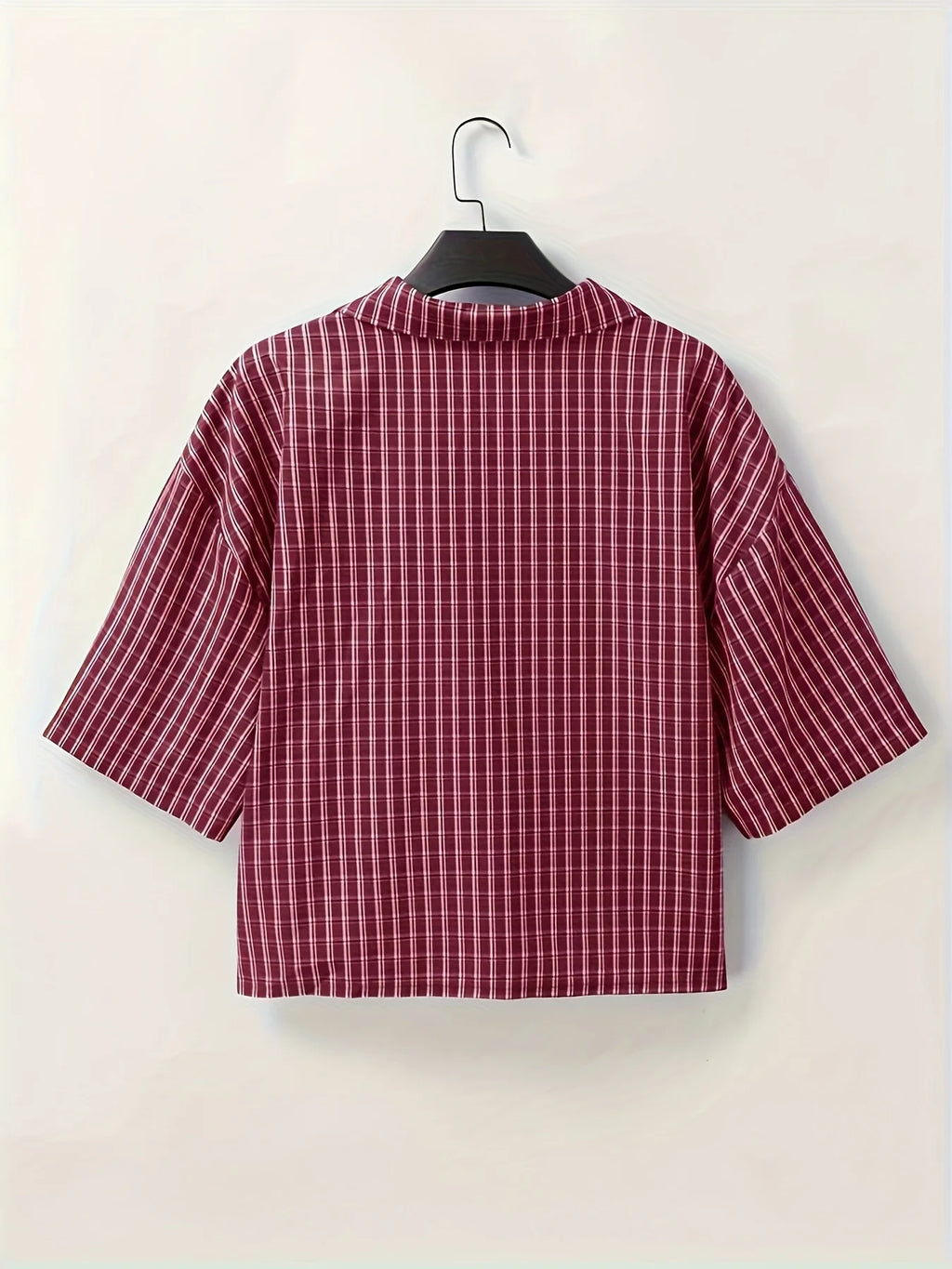 Men's Retro Red Checkered Button-Up Shirt