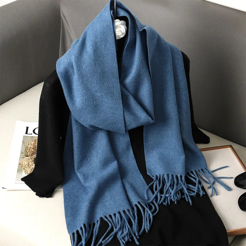Women's Soft Pashmina Scarf with Tassels