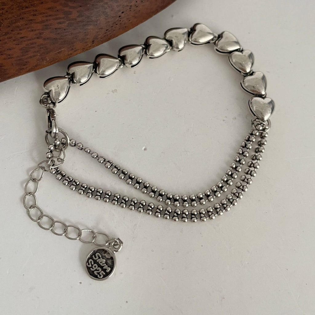 Sterling Silver Heart Chain Bracelet