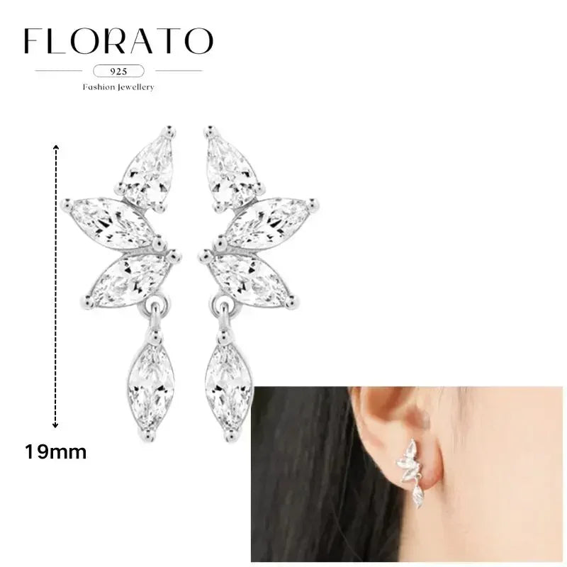 Sterling Silver Butterfly Pendant Hoop Earrings