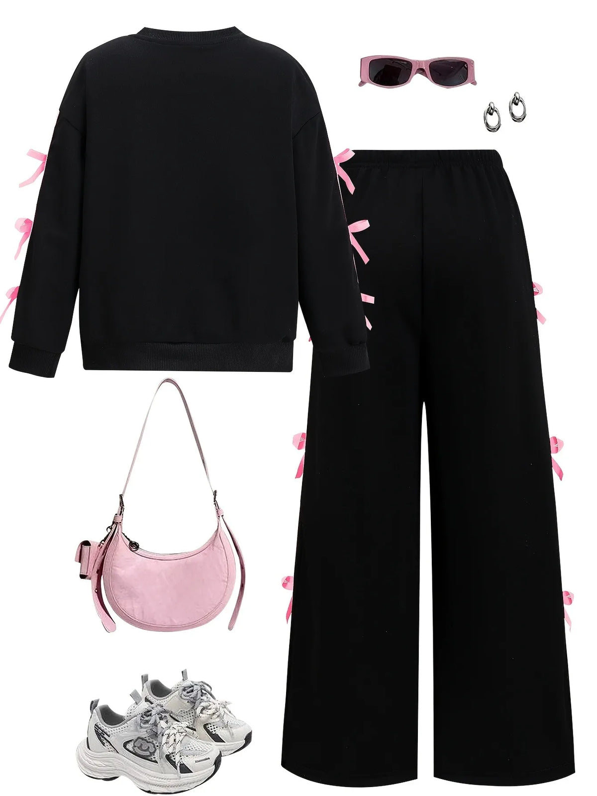 Girls' Bow-Trim Two-Piece Outfit Set