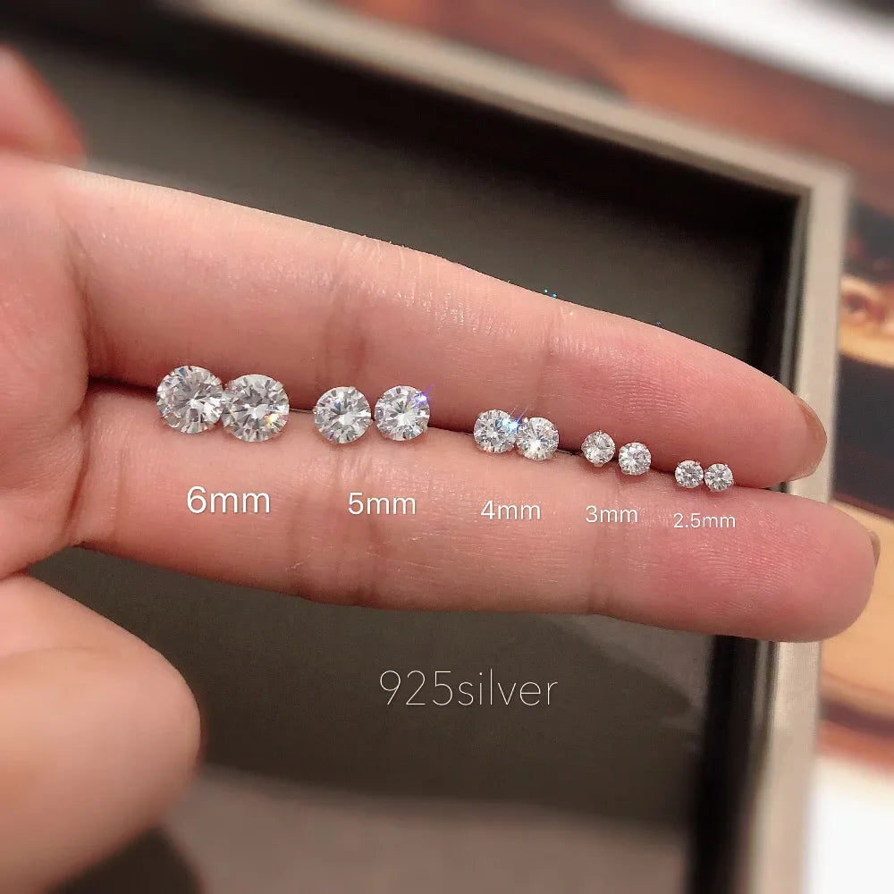 Sterling Silver Tiny Crystal Stud Earrings