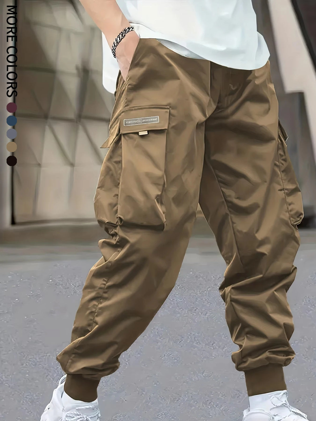 Men's Casual Cargo Pants with Large Pockets