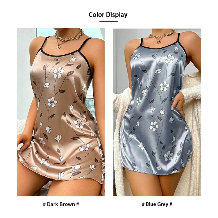 Young Women's Floral Satin Nightgown
