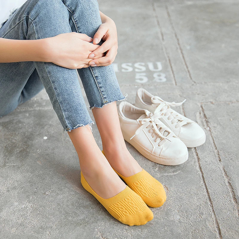Women's Cotton Slipper Socks, 5-Pack