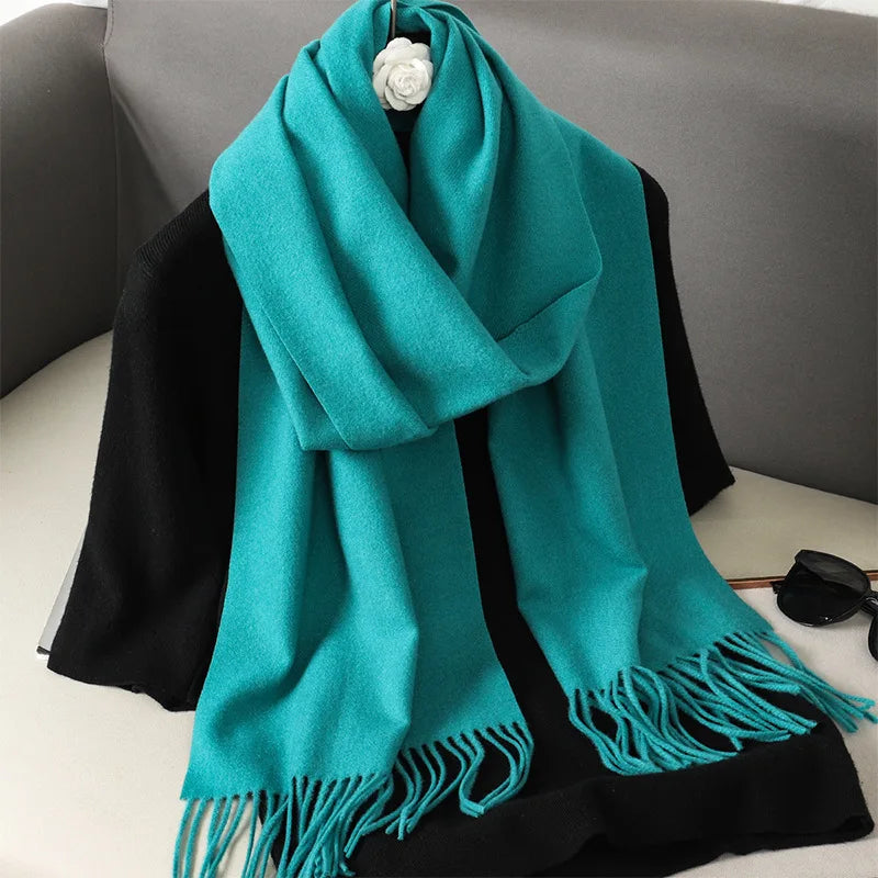 Women's Soft Pashmina Scarf with Tassels