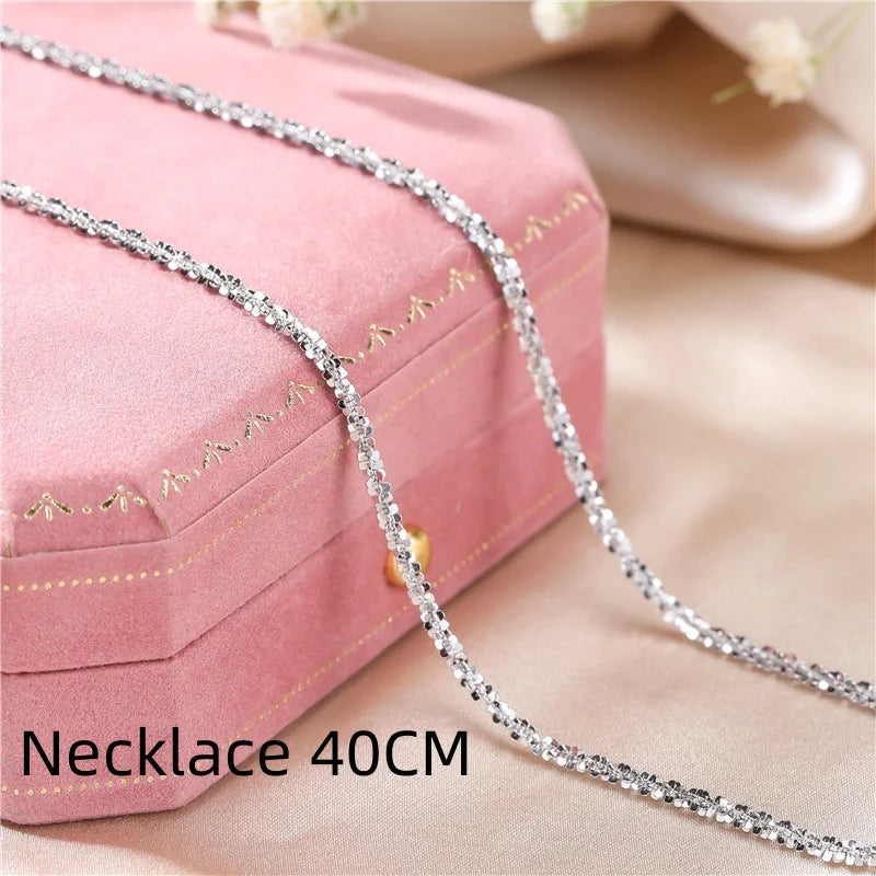 Sterling Silver Sparkling Collarbone Necklace