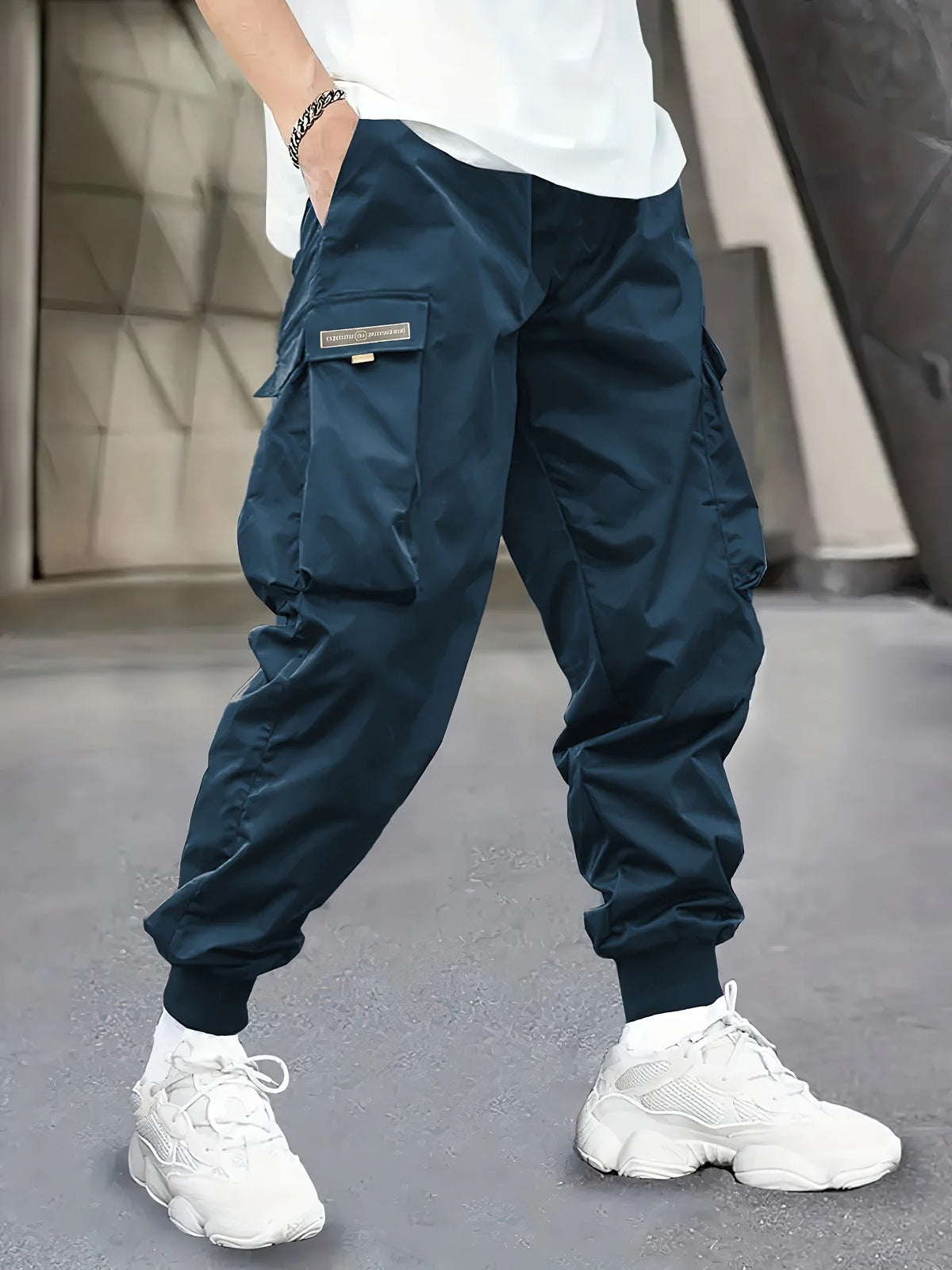 Men's Casual Cargo Pants with Large Pockets