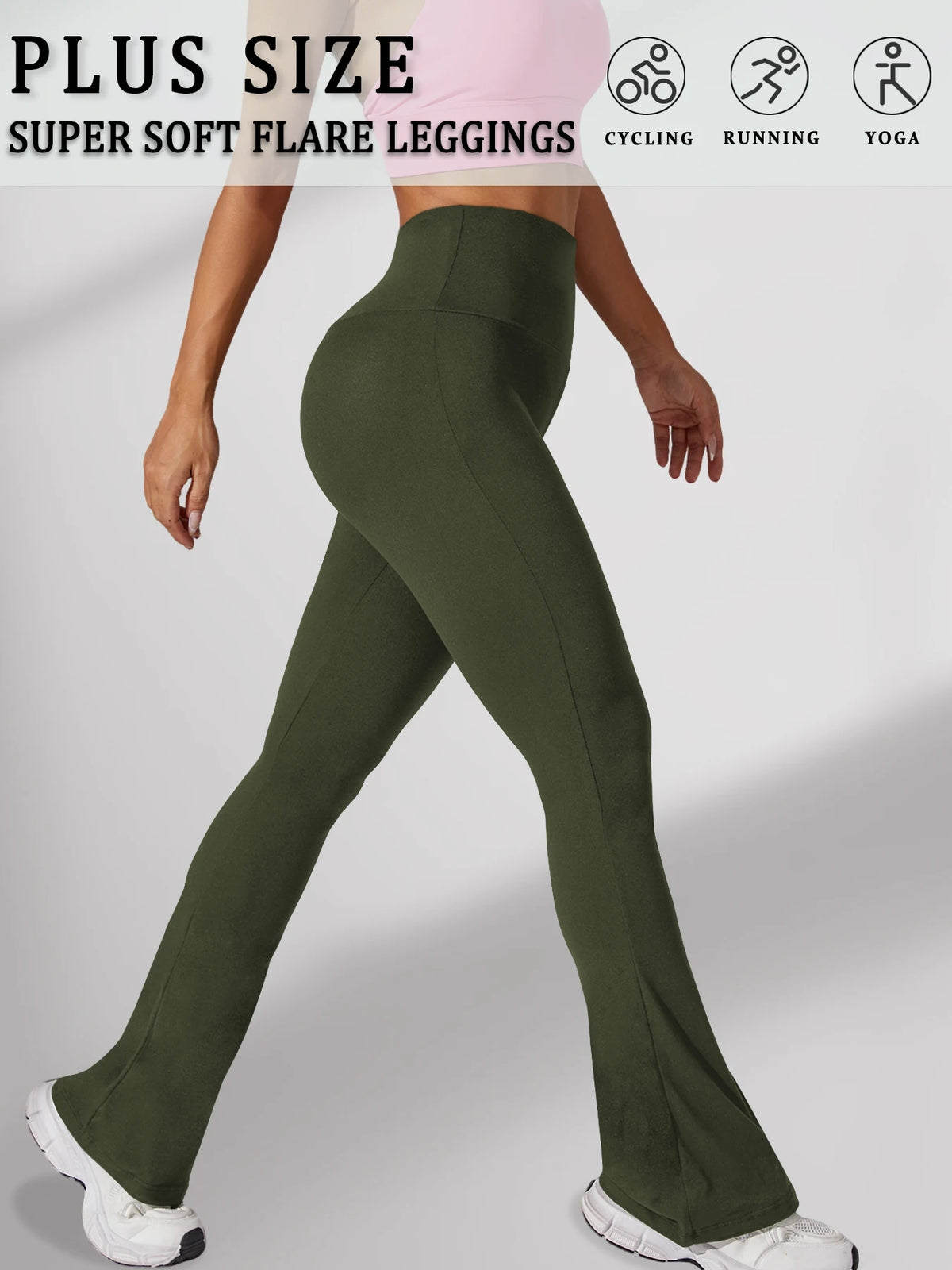 Women's Plus-Size Flare Yoga Pants