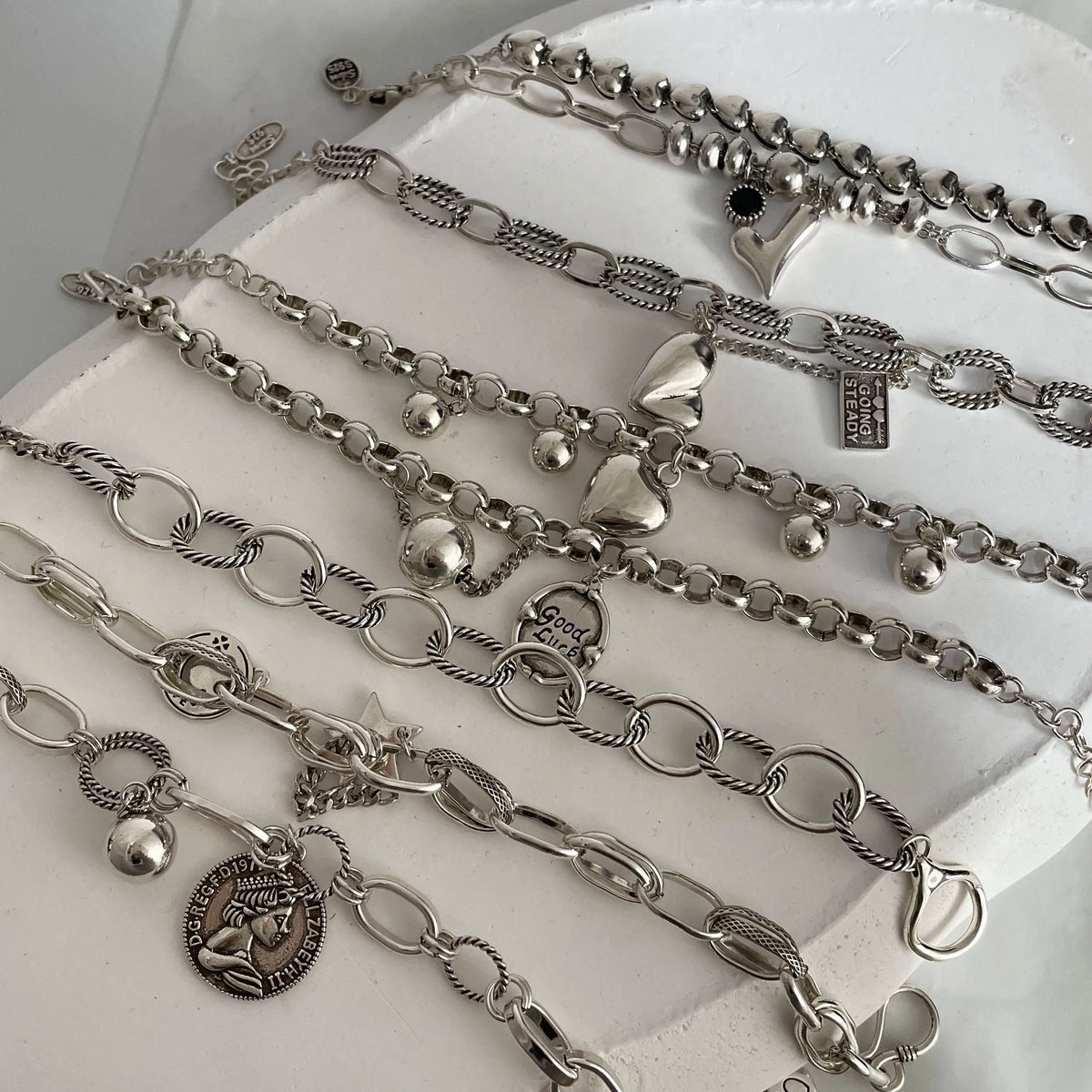 Sterling Silver Heart Chain Bracelet