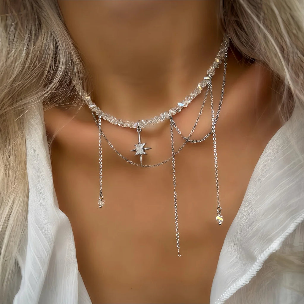 Women's Minimalist Pearl Tassel Necklace