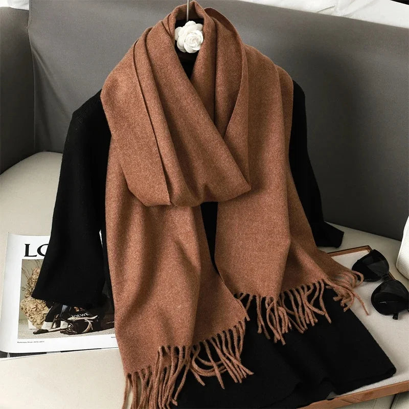 Women's Soft Pashmina Scarf with Tassels