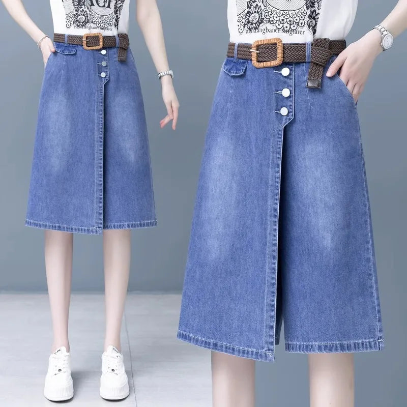 Women's High-Waist Wide-Leg Cropped Jeans