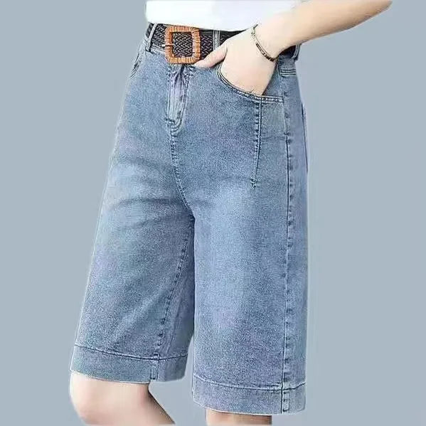 Women's High-Waist Wide-Leg Cropped Jeans