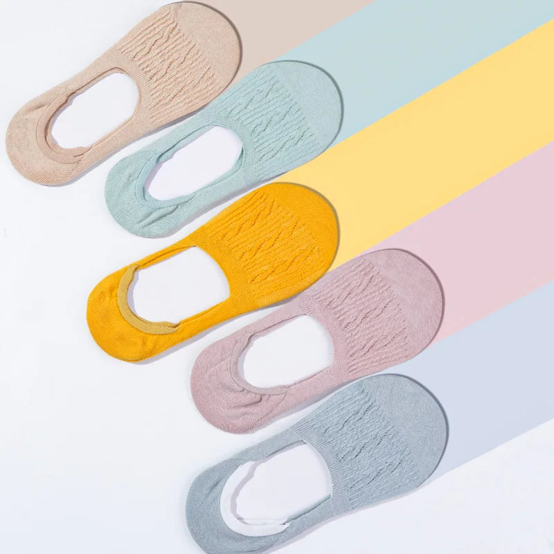 Women's Cotton Slipper Socks, 5-Pack