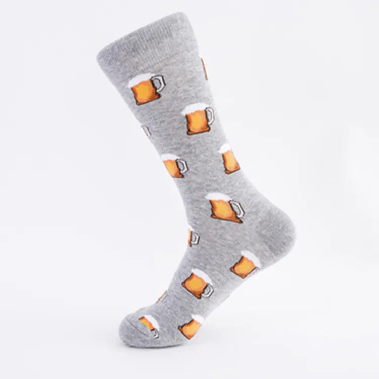 Men's Beer & Burger Novelty Crew Socks