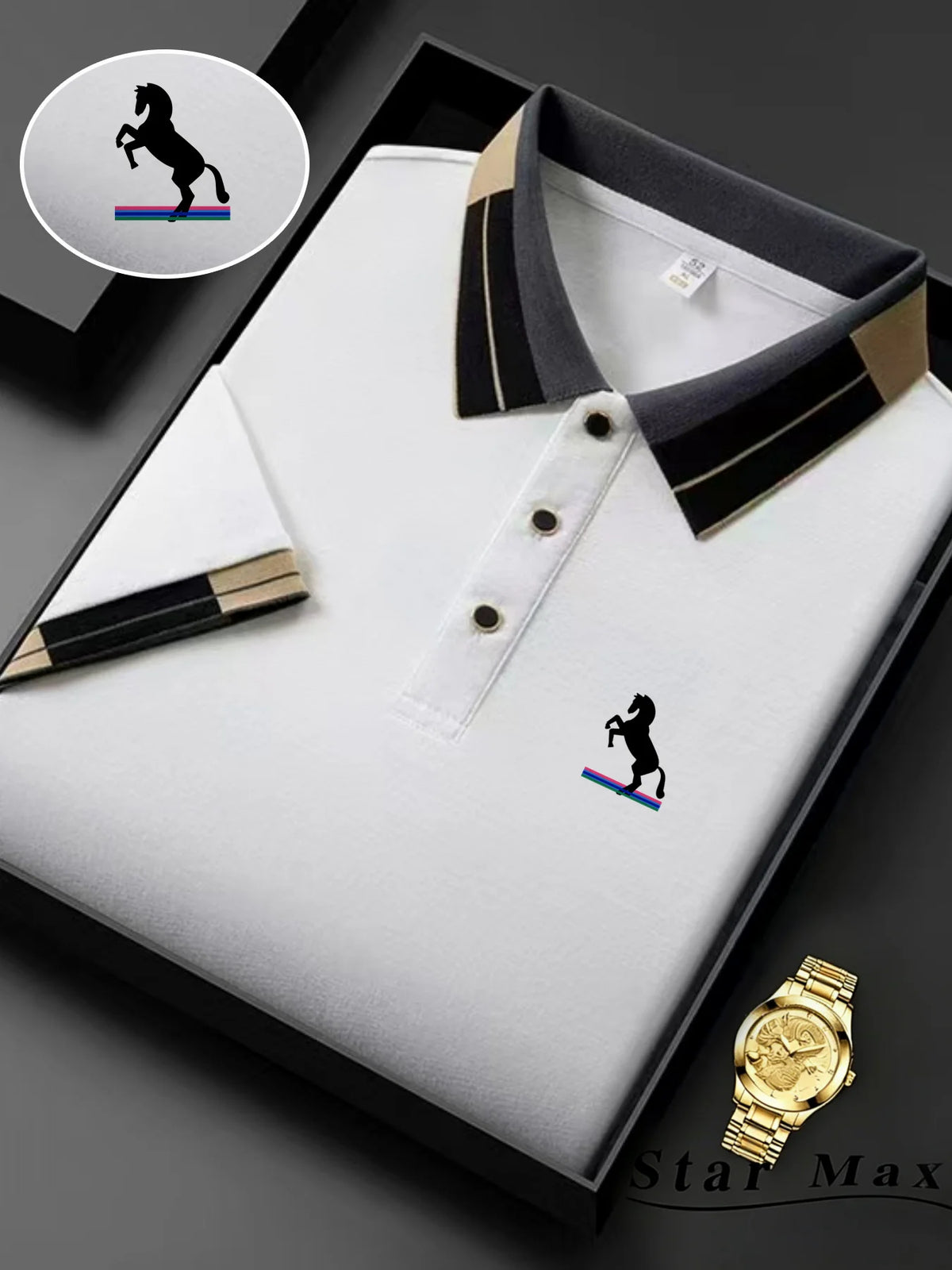 Men's Horse Embroidery Polo Shirt