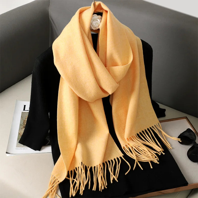 Women's Soft Pashmina Scarf with Tassels