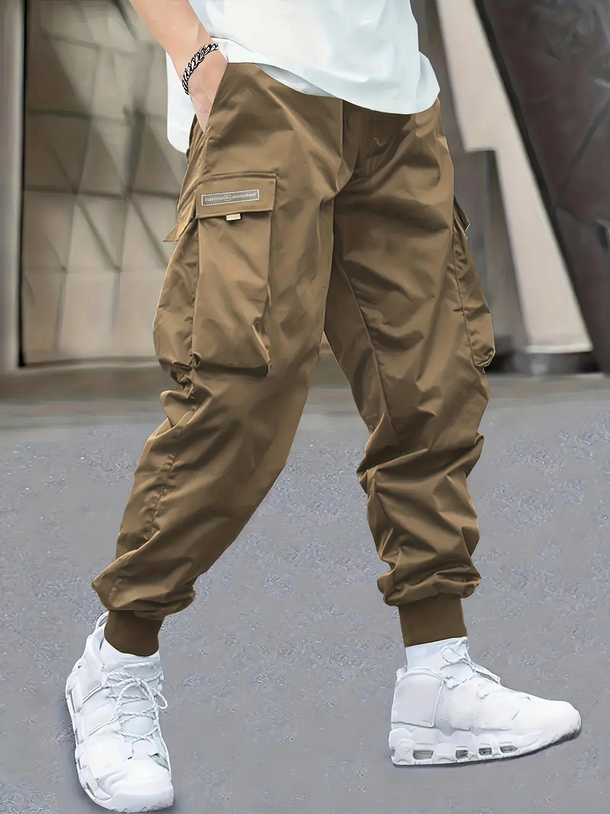 Men's Casual Cargo Pants with Large Pockets