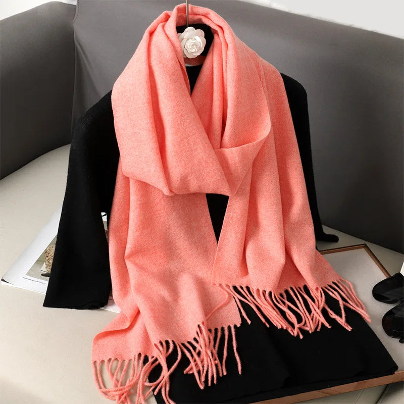 Women's Soft Pashmina Scarf with Tassels