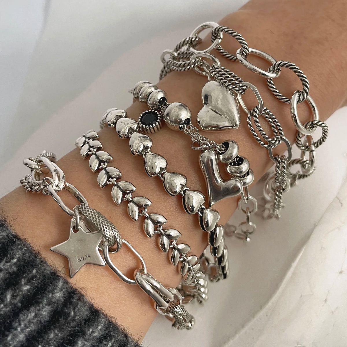 Sterling Silver Heart Chain Bracelet
