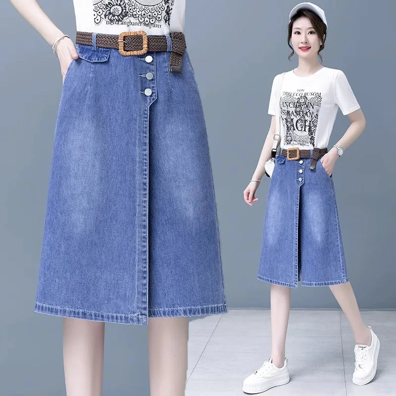 Women's High-Waist Wide-Leg Cropped Jeans
