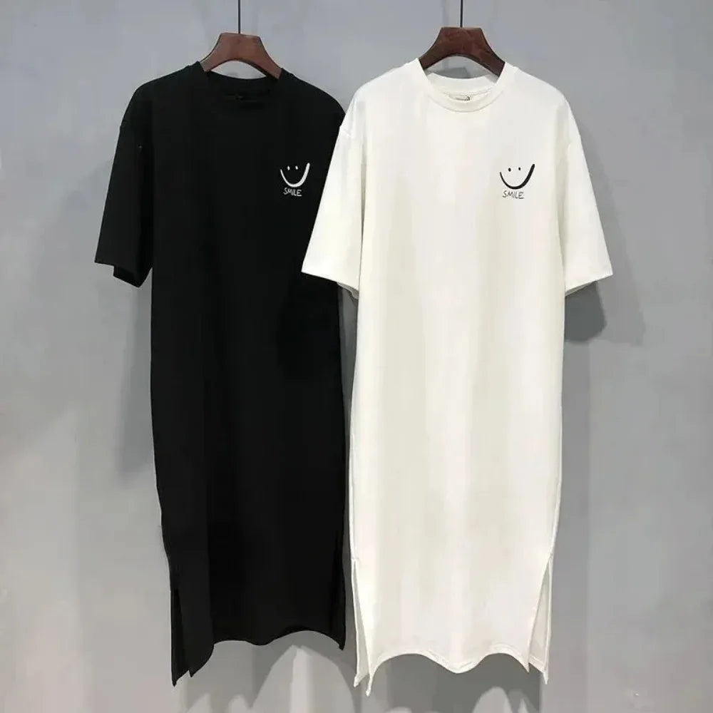 Women's Loose T-Shirt Midi Dress – Casual Everyday Comfort
