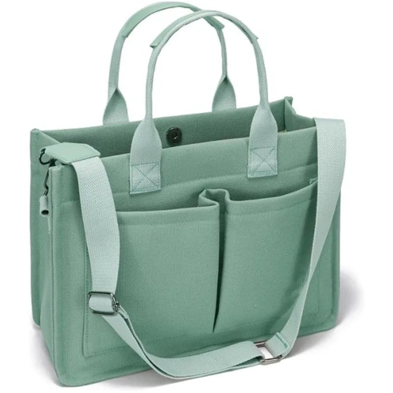 Women's Canvas Shoulder Bag with Zipper