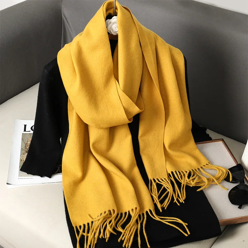 Women's Soft Pashmina Scarf with Tassels
