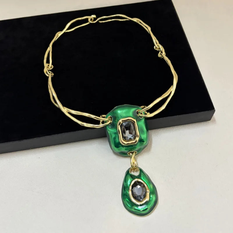 Women's Minimalist Geometric Gemstone Choker