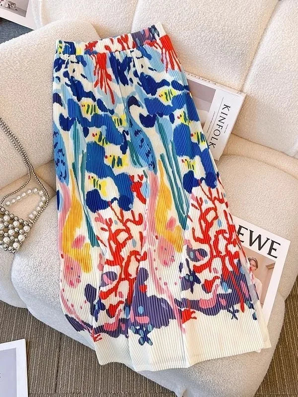 Women's Pleated A-Line Midi Skirt