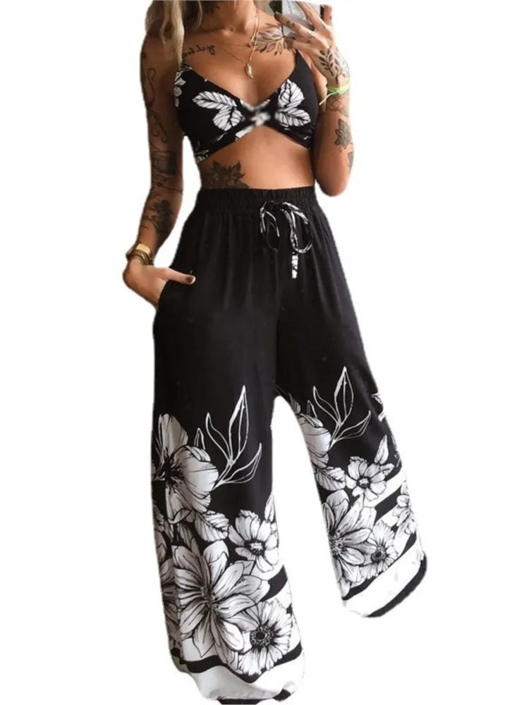 Women's Butterfly Print Two-Piece Set