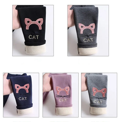 Girls Winter Velvet-Lined Leggings