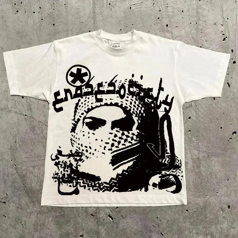 Unisex Vintage Photo Print Oversized Tee