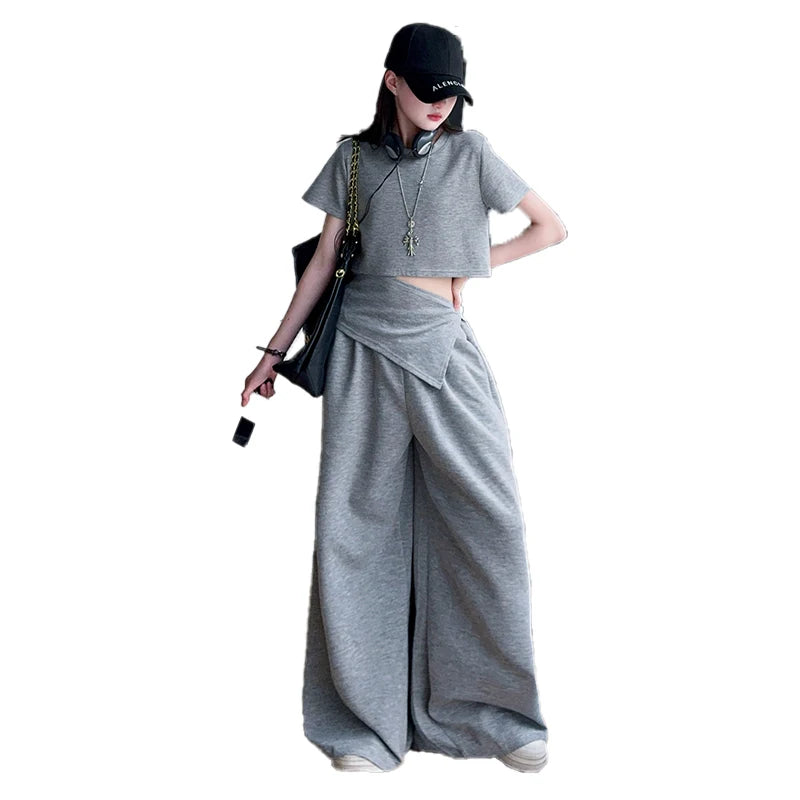Girls' Crop Top & Pants Two-Piece Set