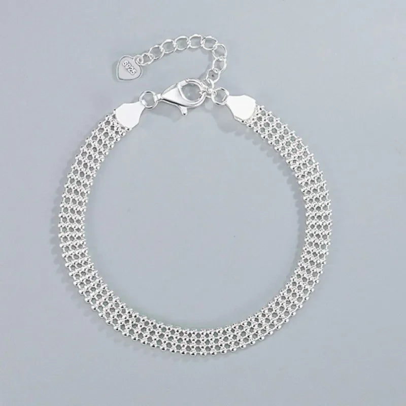 925 Sterling Silver Beaded Charm Bracelet