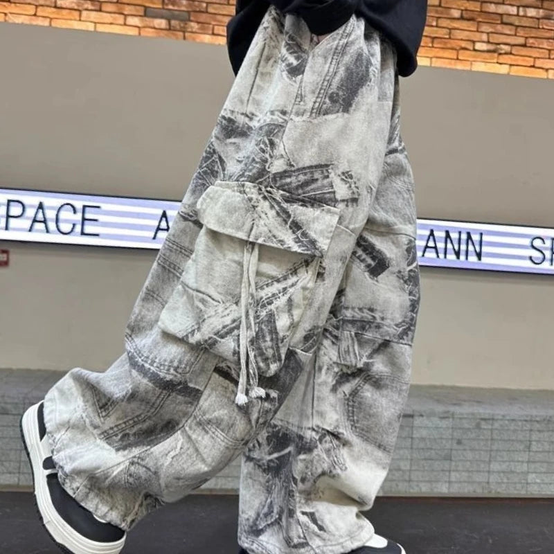 Boys Wide-Leg Cargo Pants