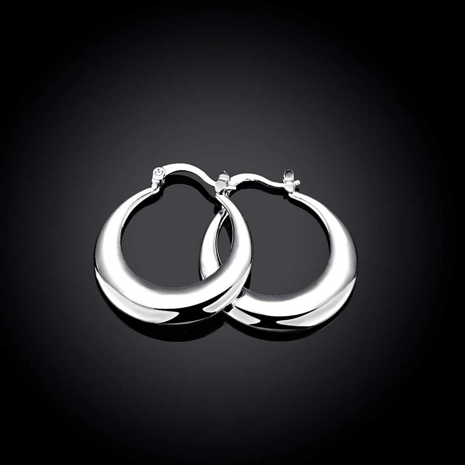 Women's 30mm Sterling Silver Hoop Earrings