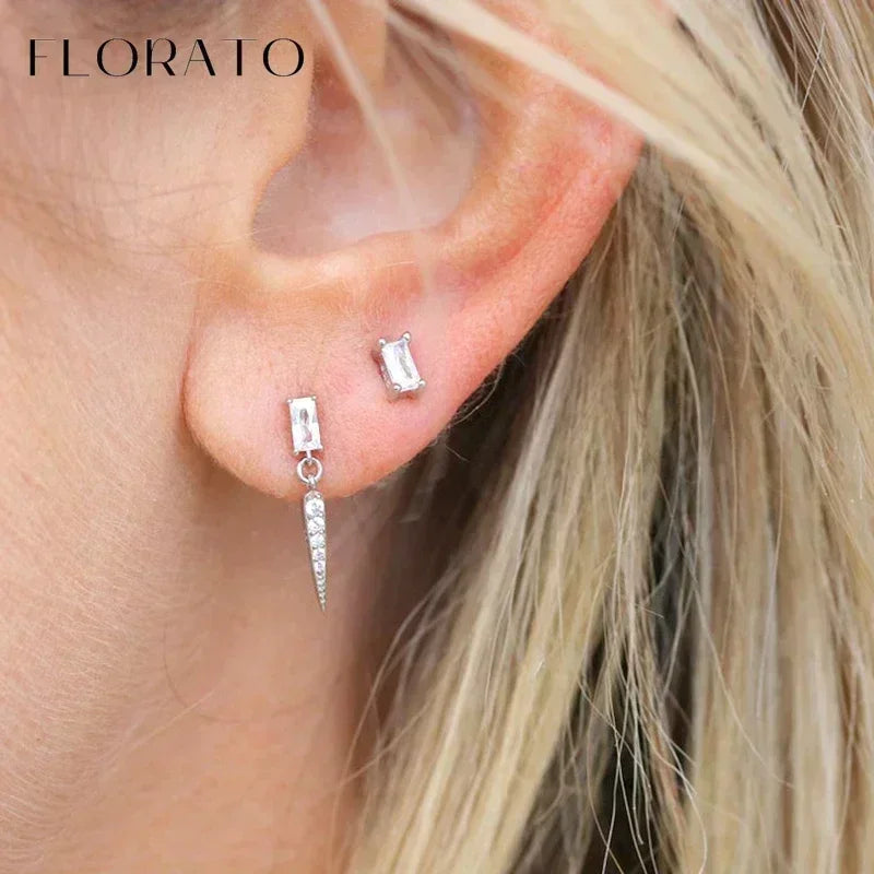 Sterling Silver Butterfly Pendant Hoop Earrings